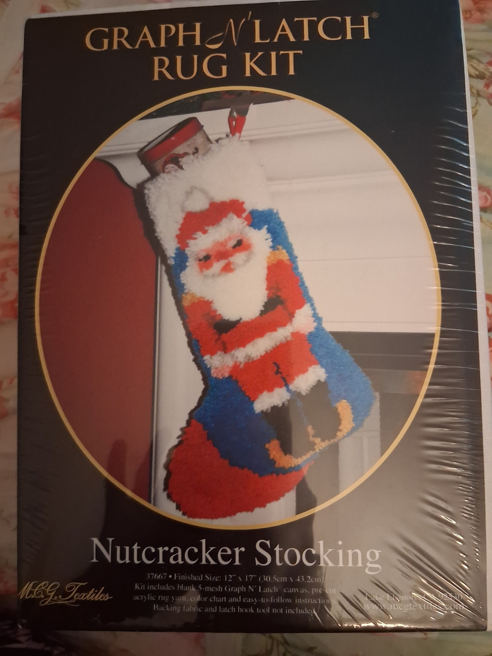 Nutcracker Stocking Latch Rug Kit Santa Claus  12" X 17" New In BOX